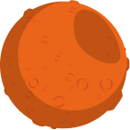 Planeta naranja y azul