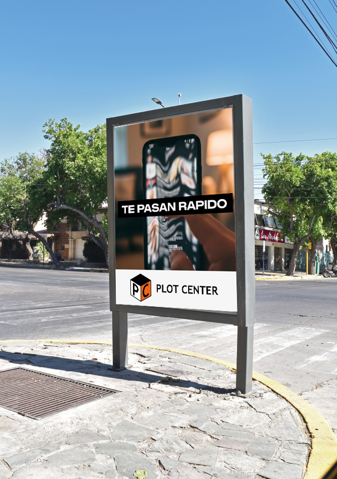 Chupete publicitario de Plot Center en San Juan